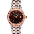 Tissot Tissot Lady Small T072.010.22.298.00 Small T0720102229800 кварцевые женские часы коричневый циферблат, браслет сталь c pvd покрытием — вид спереди