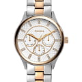 Fossil Fossil Carlie  BQ1564  BQ1564 кварцевые женские часы белый циферблат, браслет сталь с ip покрытием — вид спереди