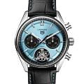 TAG Heuer TAG Heuer Carrera Chronograph Tourbillon CBS5014.FC6573  CBS5014.FC6573 механические мужские часы синий циферблат, браслет кожаный — вид спереди