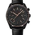 Omega Omega Speedmaster Dark Side of the Moon 311.63.44.51.06.001 Dark Side of The Moon 31163445106001 механические мужские часы серый циферблат, браслет кожаный — вид спереди