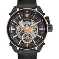 Wainer Wainer Iconic WA.25988-B  WA.25988-B механические мужские часы черный циферблат, браслет нержавеющая сталь с pvd-покрытием — вид спереди