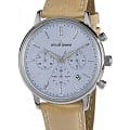 Jacques Lemans Jacques Lemans N-209D  N-209D автокварц (кинетик) мужские часы голубой циферблат, браслет кожаный — вид спереди