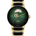 Rado Rado Centrix Automatic Open Heart R30008302 Automatic R30008302 механические мужские часы зеленый циферблат, браслет высокотехнологичная керамика + нержавеющая сталь с pvd покрытием — вид спереди