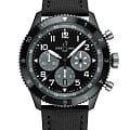 Breitling Breitling Super Avi B04 Chronograph GMT 46 Mosquito Night Fighter SB04451A1B1X1  SB04451A1B1X1 механические мужские часы черный циферблат, браслет кожаный — вид спереди