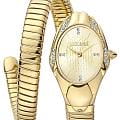 Just Cavalli Just Cavalli Serpente Regali JC1L183M0025  JC1L183M0025 кварцевые женские часы  золотой циферблат, браслет нержавеющая сталь с pvd-покрытием — вид спереди