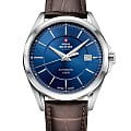 Swiss Military by Chrono Swiss Military by Chrono Automatic Collection SMA34085.15  SMA34085.15 механические мужские часы синий циферблат, браслет кожаный — вид спереди