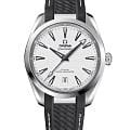Omega Omega Seamaster Aqua Terra 220.12.38.20.02.001 Aqua Terra 22012382002001 механические мужские часы белый циферблат, браслет каучук — вид спереди