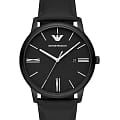 Emporio Armani Emporio Armani AR11573  AR11573 кварцевые мужские часы черный циферблат, браслет кожаный — вид спереди