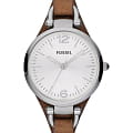 Fossil Fossil Bannon ES3060  ES3060 кварцевые женские часы белый циферблат, браслет кожаный — вид спереди