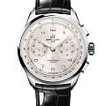 Breitling Breitling Premier B09 Chronograph 40 AB0930371G1P1  AB0930371G1P1 механические мужские часы серебристый циферблат, браслет кожаный — вид спереди