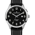 Jacques Lemans Jacques Lemans Hybromatic 1-2130D  1-2130D механические мужские часы черный циферблат, браслет кожаный — вид спереди
