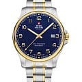 Swiss Military by Chrono Swiss Military by Chrono Сверхточные SM30200.21  SM30200.21 кварцевые мужские часы синий циферблат, браслет нержавеющая сталь с pvd-покрытием — вид спереди