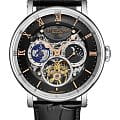Stuhrling Stuhrling Majestic 1015.03  1015.03 механические мужские часы  черный циферблат, браслет кожаный — вид спереди