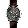 Jacques Lemans Jacques Lemans 1-1654F  1-1654F кварцевые мужские часы серый циферблат, браслет кожаный — вид спереди