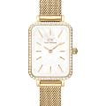Daniel Wellington Daniel Wellington Quadro Lumine Bezel Evergold MOP DW00100668  DW00100668 кварцевые женские часы белый циферблат, браслет нержавеющая сталь с pvd-покрытием — вид спереди
