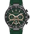 U.S. Polo Assn. U.S. Polo Assn. Crossing USPA1076-02  USPA1076-02 кварцевые мужские часы зеленый циферблат, браслет силикон — вид спереди
