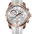 Certina Certina DS Podium Chronograph GMT Aluminium C001.639.97.037.01  C0016399703701 кварцевые мужские часы бежевый циферблат, браслет каучук — вид спереди