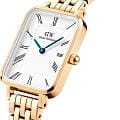 Daniel Wellington Daniel Wellington Quadro Roman Numerals 5-Link Gold DW00100688, quadro швеция женские часы на браслете нержавеющая сталь с pvd-покрытием боковой вид