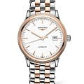 Longines Longines Flagship L4.984.3.92.7  L49843927 механические мужские часы белый циферблат, браслет сталь c pvd покрытием — вид спереди