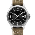 Hamilton Hamilton Khaki Aviation Auto H76665835  H76665835 механические мужские часы черный циферблат, браслет кожаный — вид спереди
