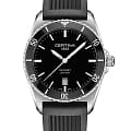 Certina Certina DS First C014.410.17.051.00 DS First C0144101705100 кварцевые мужские часы черный циферблат, браслет каучук — вид спереди