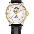 Swiss Military by Chrono Swiss Military by Chrono Automatic Open Heart SMA34050.07  SMA34050.07 механические мужские часы белый циферблат, браслет кожаный — вид спереди