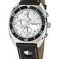Jacques Lemans Jacques Lemans 1-2041B  1-2041B кварцевые мужские часы серебристый циферблат, браслет кожаный — вид спереди