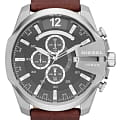 Diesel Diesel MS9 Chrono DZ4290  DZ4290 кварцевые мужские часы серый циферблат, браслет кожаный — вид спереди