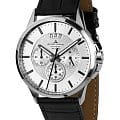Jacques Lemans Jacques Lemans 1-1542N  1-1542N кварцевые мужские часы белый циферблат, браслет кожаный — вид спереди