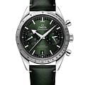 Omega Omega Speedmaster '57 332.12.41.51.10.001    33212415110001 механические мужские часы зеленый циферблат, браслет кожаный — вид спереди