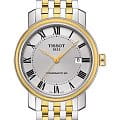 Tissot Tissot Bridgeport Powermatic 80 T097.407.22.033.00 Bridgeport T0974072203300 механические мужские часы белый циферблат, браслет  — вид спереди