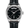 Hamilton Hamilton Jazzmaster Day Date Auto H42565731  H42565731 механические мужские часы серебристый циферблат, браслет кожаный — вид спереди