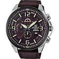 Casio Casio Edifice EFR-555BL-5A EFR EFR-555BL-5A кварцевые мужские часы коричневый циферблат, браслет кожа + текстиль — вид спереди