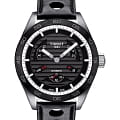 Tissot Tissot PRS 516 Automatic Small Second T100.428.16.051.00 PRS 516 T1004281605100 механические мужские часы черный циферблат, браслет кожаный — вид спереди