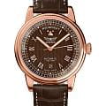 Aviator Aviator Douglas Day-Date V.3.35.2.280.4  V.3.35.2.280.4 механические мужские часы коричневый циферблат, браслет кожаный — вид спереди