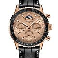 Breitling Breitling Navitimer B19 Chronograph 43 Perpetual Calendar 140th Anniversary RB19101A1H1P1  RB19101A1H1P1 механические мужские часы черный циферблат, браслет кожаный — вид спереди