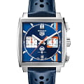 TAG Heuer TAG Heuer Monaco CBL2115.FC6494  CBL2115.FC6494 механические мужские часы синий циферблат, браслет кожаный — вид спереди