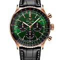 Breitling Breitling Navitimer B01 Chronograph 46 RB0137241L1P1  RB0137241L1P1 механические мужские часы зеленый циферблат, браслет кожаный — вид спереди