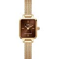 Daniel Wellington Daniel Wellington Quadro DW00100654  DW00100654 кварцевые женские часы коричневый циферблат, браслет сталь c pvd покрытием — вид спереди