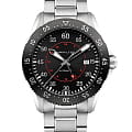Hamilton Hamilton Khaki Aviation Pilot GMT Auto H76755135  H76755135 механические мужские часы черный циферблат, браслет нержавеющая сталь — вид спереди