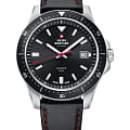 Swiss Military by Chrono Swiss Military by Chrono SM34082.04  SM34082.04 кварцевые мужские часы черный циферблат, браслет кожаный — вид спереди