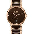 Rado Rado Centrix Automatic R30017712 Automatic R30017712 механические мужские часы коричневый циферблат, браслет высокотехнологичная керамика + нержавеющая сталь с pvd покрытием — вид спереди