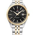 Swiss Military by Chrono Swiss Military by Chrono Сверхточные SM34065.04  SM34065.04 кварцевые мужские часы черный циферблат, браслет сталь c pvd покрытием — вид спереди