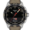 Tissot Tissot T-Touch Connect Solar T121.420.47.051.07 T Touch T1214204705107 кварцевые мужские часы  черный циферблат, браслет кожаный — вид спереди