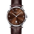 Certina Certina DS Caimano C017.410.16.297.00 DS Caimano C0174101629700 кварцевые мужские часы коричневый циферблат, браслет кожаный — вид спереди
