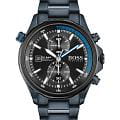 Hugo Boss Hugo Boss Globetrotter HB1513824  HB1513824 кварцевые мужские часы черный циферблат, браслет нержавеющая сталь с ip-покрытием — вид спереди