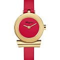 Salvatore Ferragamo Salvatore Ferragamo Signature SF4300218  SF4300218 кварцевые женские часы красный циферблат, браслет кожаный — вид спереди