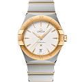Omega Omega Constellation 131.20.36.60.02.002  13120366002002 кварцевые женские часы серебристый циферблат, браслет сталь + золото — вид спереди