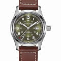 Hamilton Hamilton Khaki Field Auto H70605560  H70605560 механические мужские часы зеленый циферблат, браслет кожаный — вид спереди