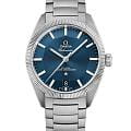 Omega Omega Constellation Globemaster 130.30.39.21.03.001 Globemaster 13030392103001 механические мужские часы синий циферблат, браслет нержавеющая сталь — вид спереди